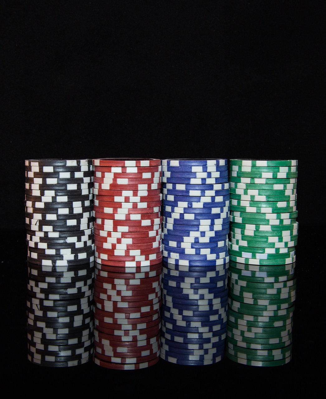 poker chips, gambling, casino, betting, blackjack, poker, chips, gamble, game, beautiful wallpaper, fortune, entertainment, stack, reflection, closeup, background, iphone wallpaper